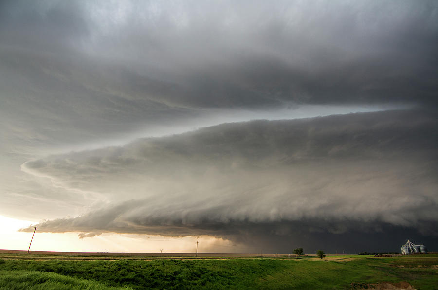 A Tornado-producing Supercell Thunderstorm Spinning Over Ranch Land ...