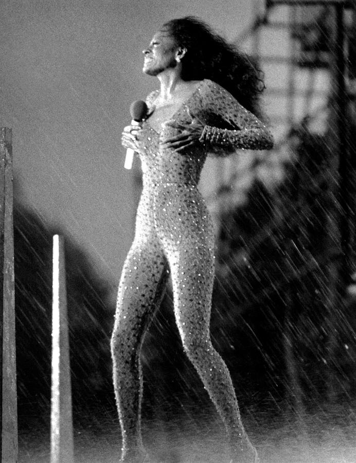 Diana Ross Photograph - A Torrential Downpour, With Winds by New York Daily News Archive