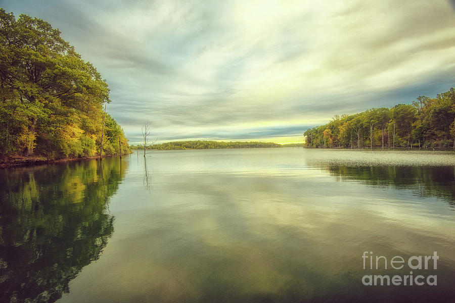 A Touch of Autumn at Merrill Creek Reservoir Photograph by Debra Fedchin