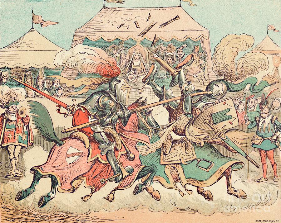 A Tournament In The Middle Ages, C1884 Drawing by Print Collector