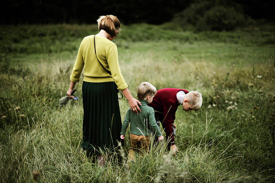 A Trio Of Family Walking From Behind In The Forest Photograph by Cavan ...