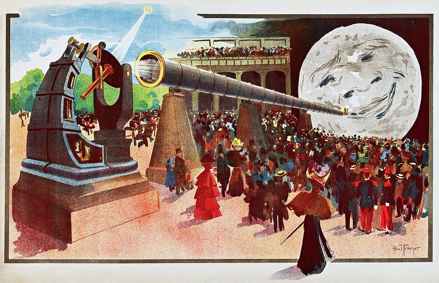 A Trip To The Moon, C 1900 French Vintage Poster Painting
