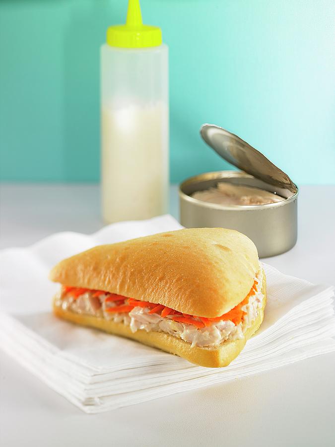 A Tuna Fish And Carrot Sandwich Photograph by Sirois