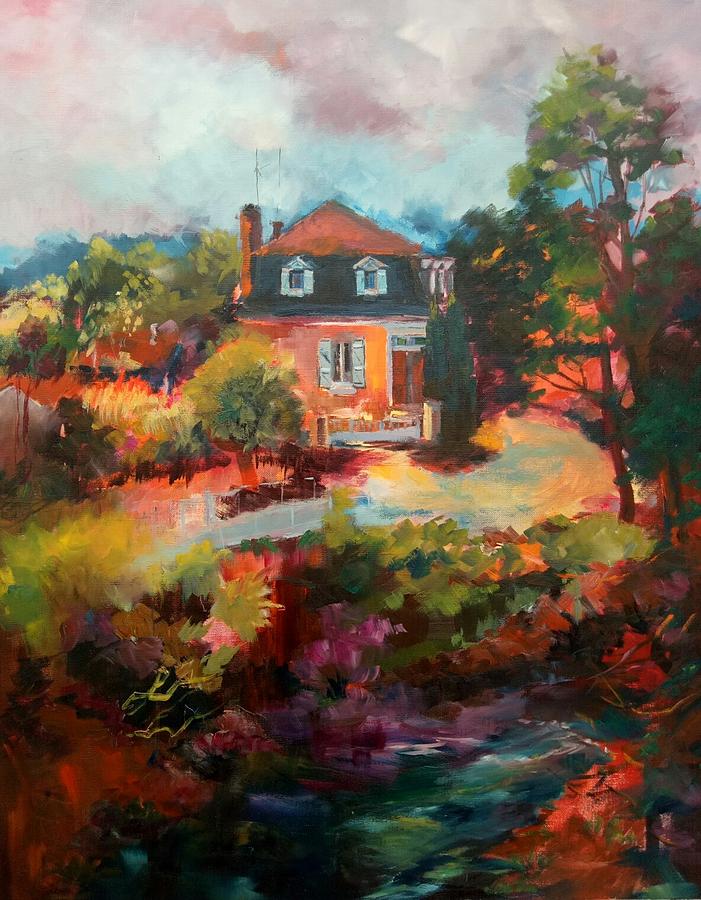 A typical house at Salies Painting by Kim PARDON