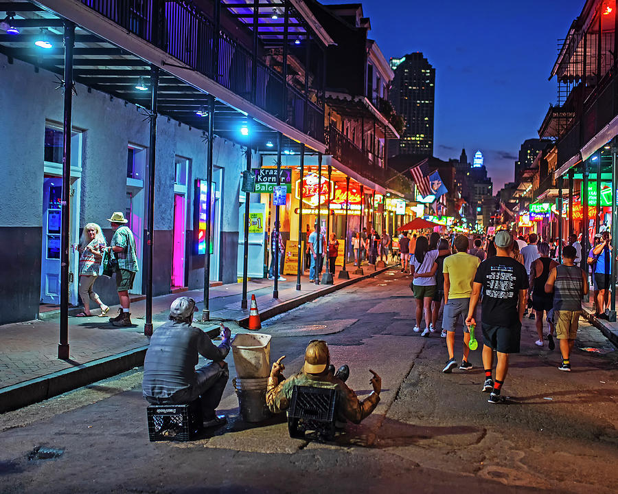 A Typical Night on Bourbon Street New Orleans Louisiana Nightlife Photograph by Toby McGuire