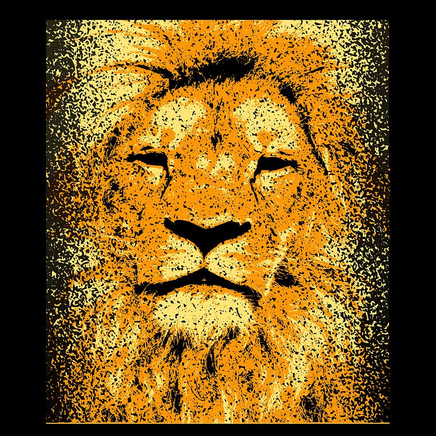 A Unique Cool Animal Design With A Nice Illustration Of A Lion King Tshirt Design Jungle Animal Mixed Media By Roland Andres