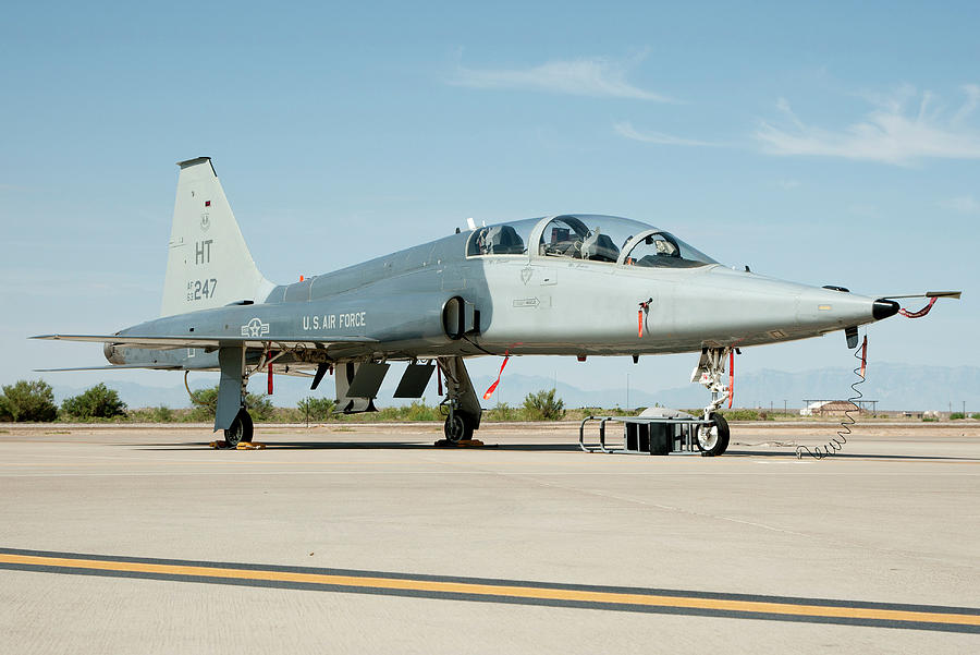 A U.s. Air Force T-38c On The Ramp Photograph by Erik Roelofs