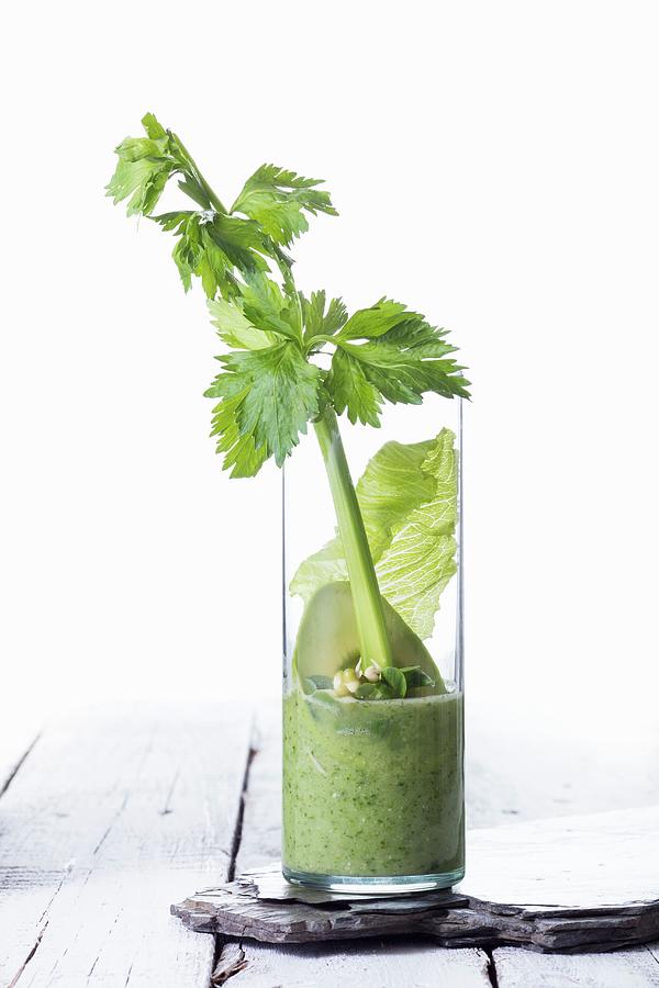 A Vegetable Smoothie With Avocado, Celery And Iceberg Lettuce Photograph by Jan Prerovsky