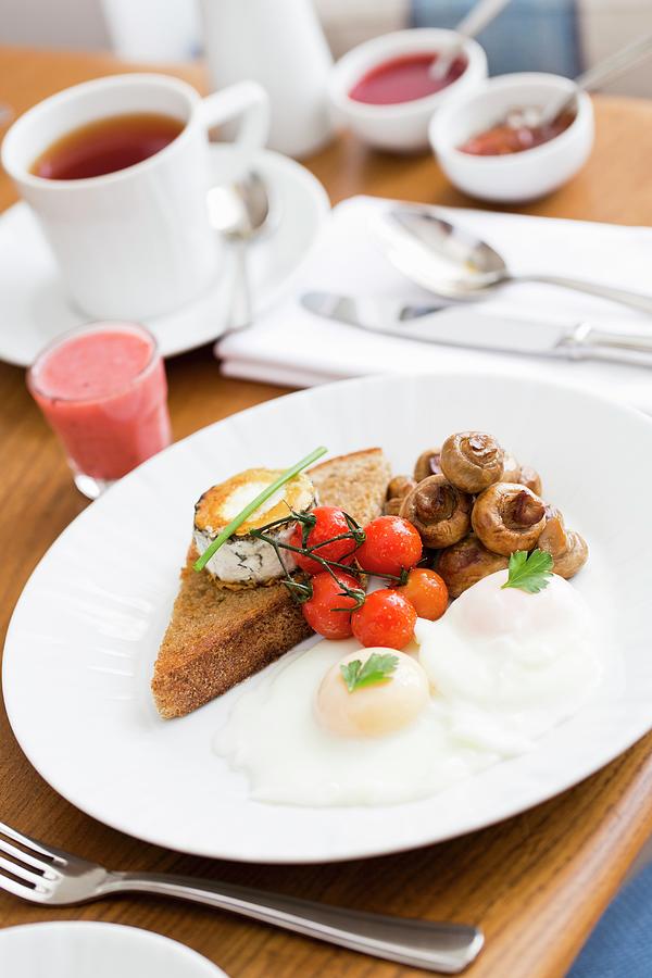 A Vegetarian Breakfast At The Trevouse Harber House Hotel In St Ives Photograph by Jalag / Sren Gammelmark