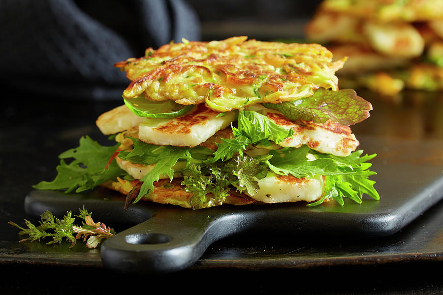 A Veggie Burger With Halloumi And Lettuce Photograph by Sven C. Raben
