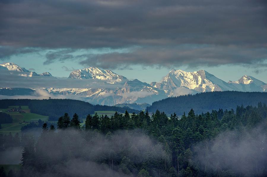 A View From Moosegg canton Of Bern, Switzerland Into Emmental And The Bernese Alps Photograph by Karl-heinz Hug