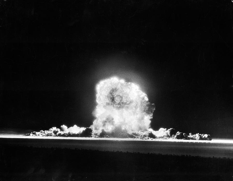 Desert Photograph - A view of an A-bomb test in the desert. by J.R. Eyerman Desert Photograph - A view of an A-bomb test in the desert. by J.R. Eyerman
