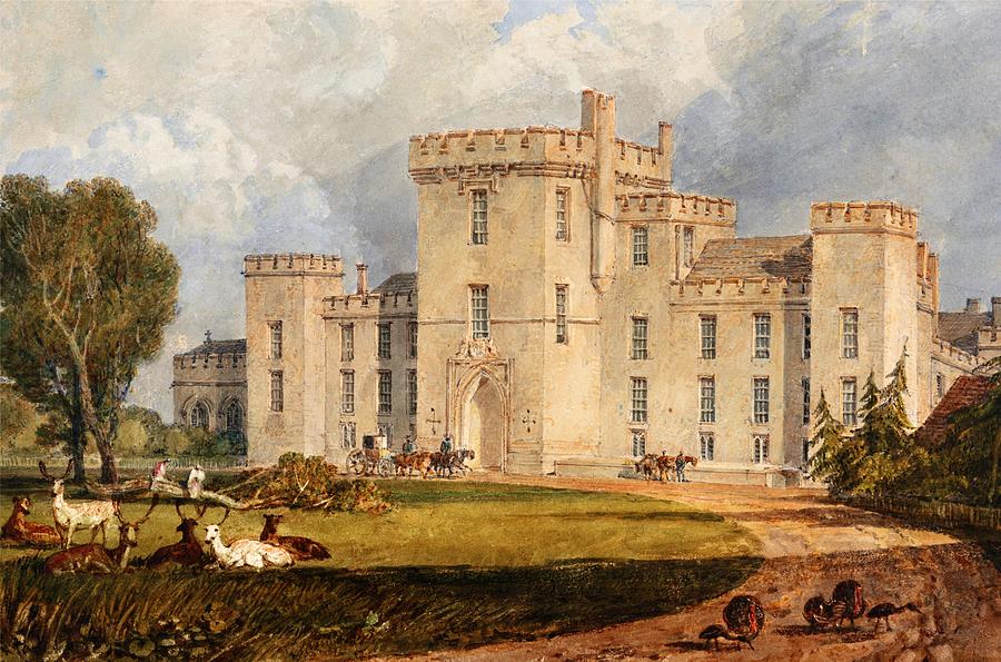 Joseph Mallord William Turner Painting - A view of Hampton Court Castle in Hertfordshire - Digital Remastered Edition by Joseph Mallord William Turner