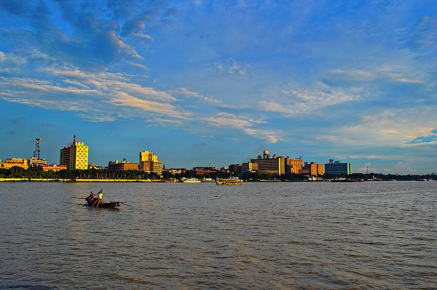 A View Of Kolkata  Calcutta From River Photograph by Creativity Has No Limit. An Image Can Tell Million Words.