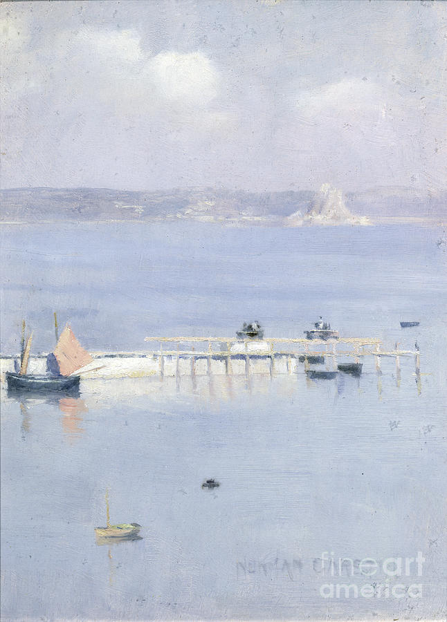 A View Of Mounts Bay With The North Pier, C.1892 Painting by Norman Garstin