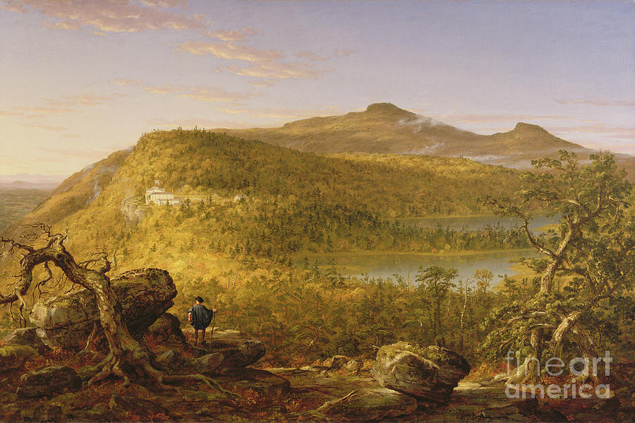 Landscape Photograph - A View Of The Two Lakes And Mountain House, Catskill Mountains, 1844 by Thomas Cole