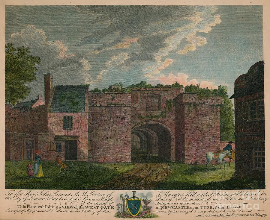 A View Of The West Gate In Newcastle Drawing by Print Collector