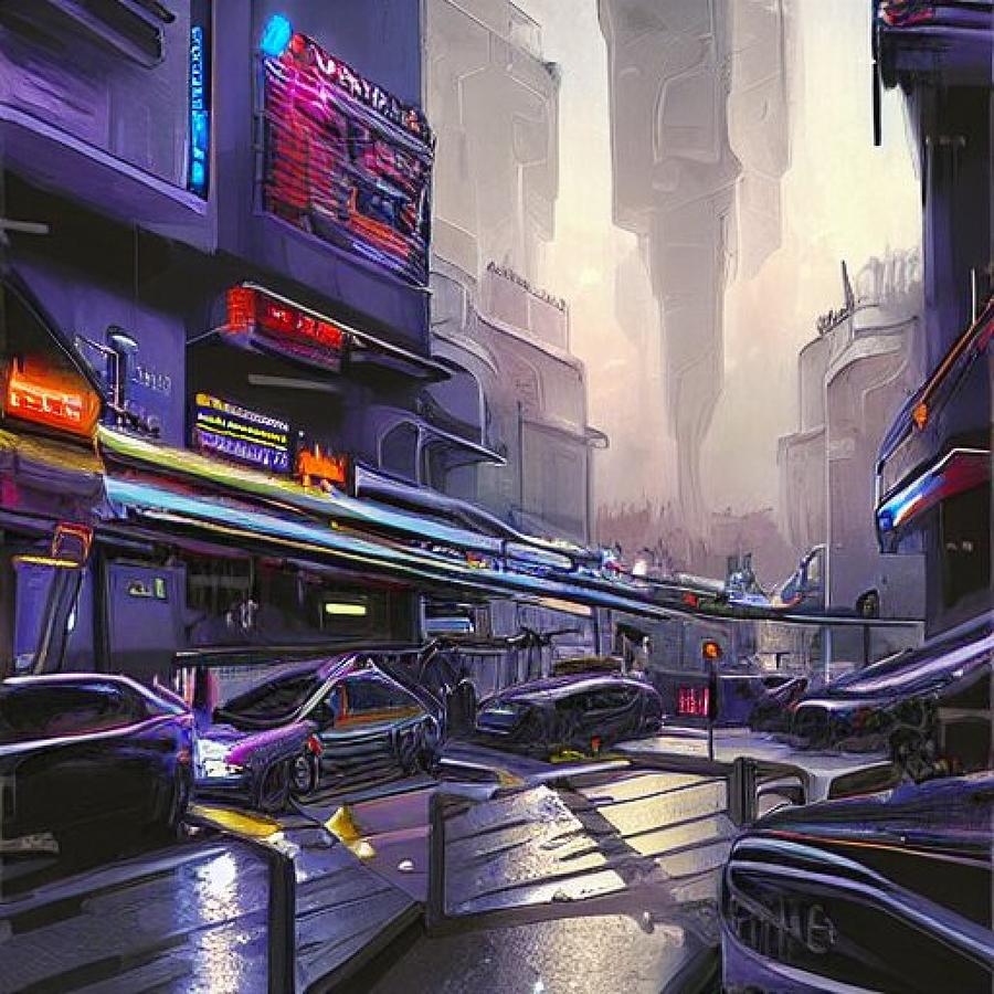 A View On A Futuristic Cyberpunk Paris Digital Art By Stable Diffusion