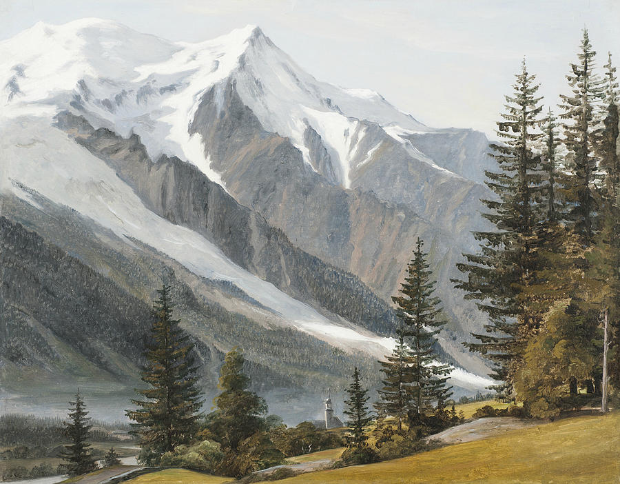 A View Towards Mont Blanc Painting by Martinus Rorbye