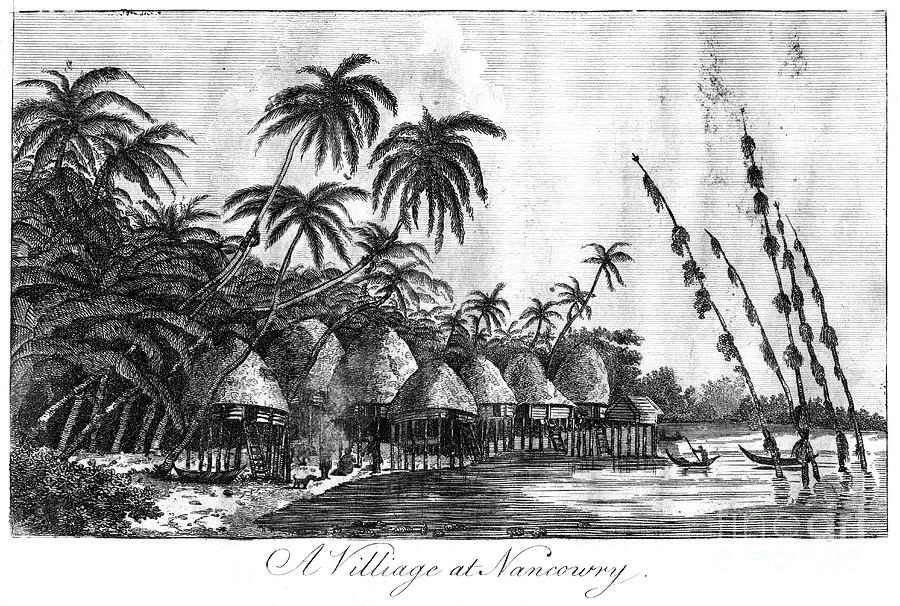 A Village At Nancowry, Nicobar Islands Drawing by Print Collector