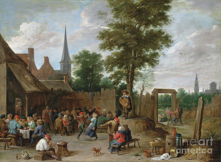 A Village Inn With Peasants Dancing Drawing by Heritage Images