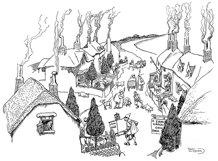 A Village, The Most Cheerful Drawing by Print Collector