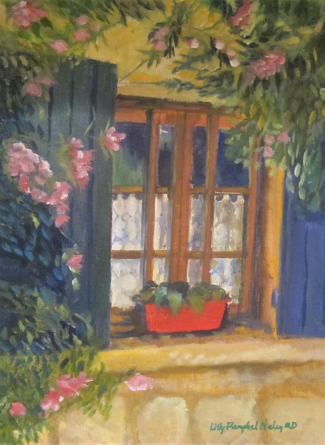 A Village Window In France Painting by Lilly Ramphal