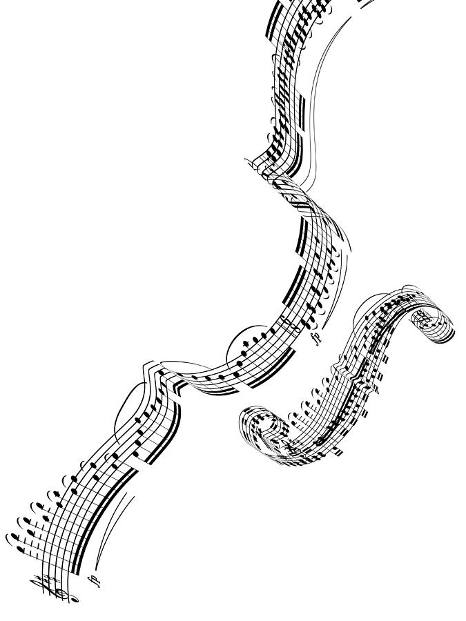 A Violin Made From Music Notes Digital Art by Ian Mckinnell
