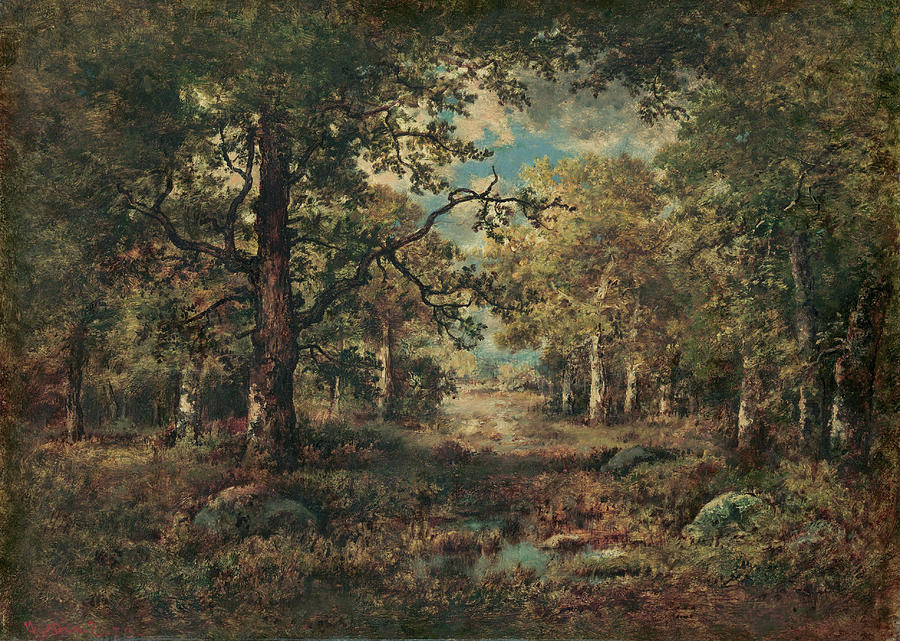 Tree Painting - A Vista through Trees - Fontainebleau by Narcisse Virgilio Diaz
