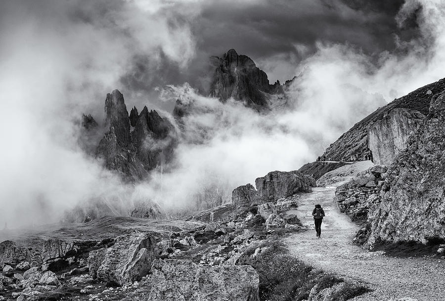 Mountain Photograph - A Walk Among The Clouds by Mihai Ian Nedelcu