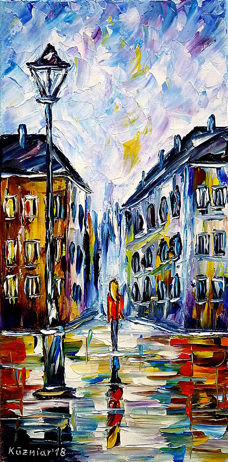 A Walk Through The City Painting by Mirek Kuzniar