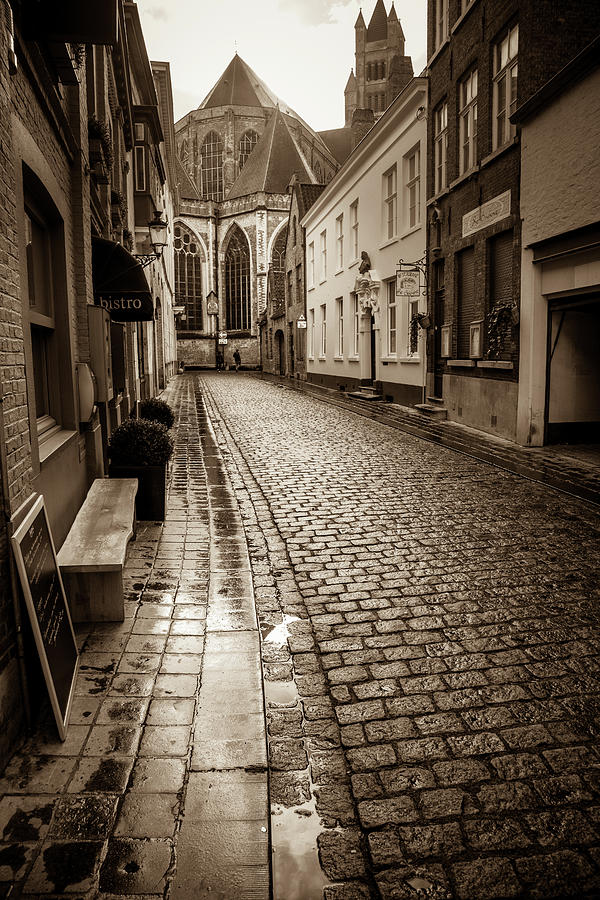 A Wet Lane in Brugge Photograph by W Chris Fooshee