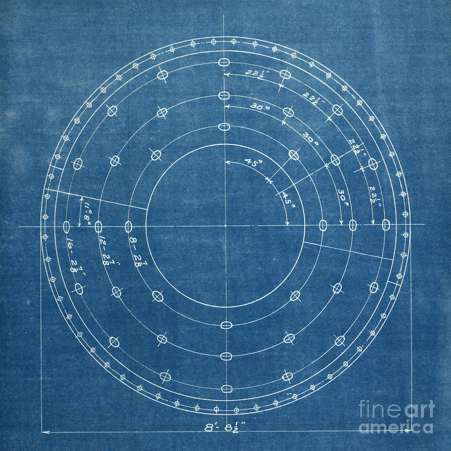 A White Circular Drawing On A Blue Photograph by Belterz