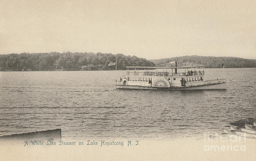 A White Line Steamer on Lake Hopatcong Photograph by Mark Miller