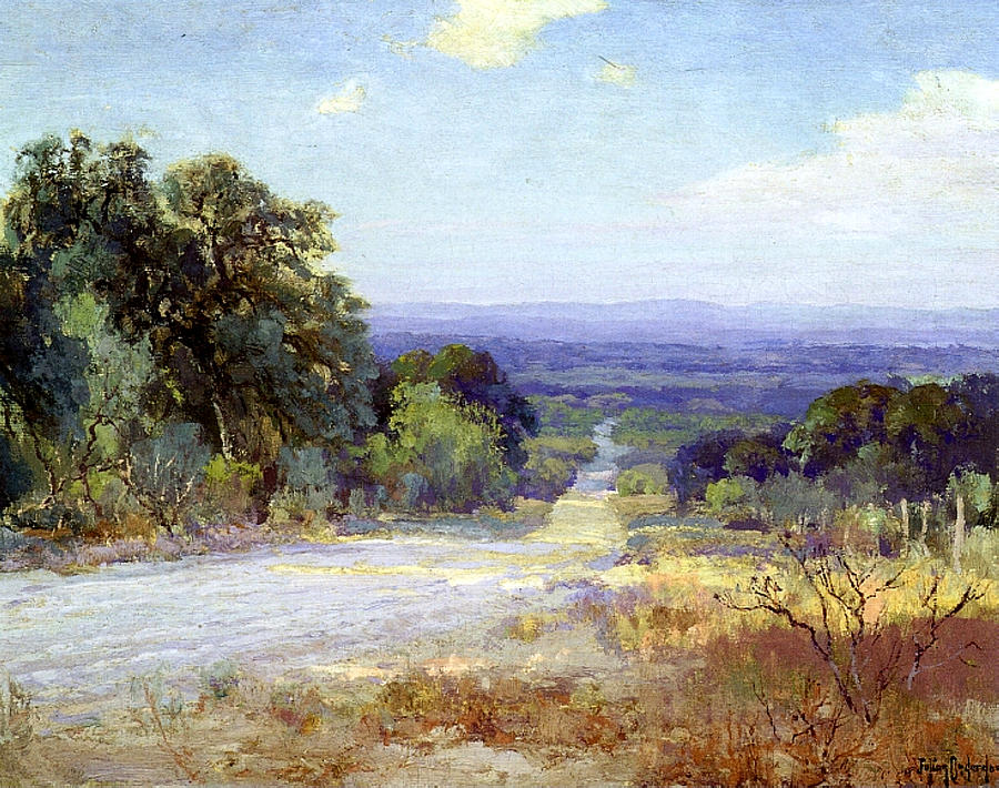 A White Road At Late Afternoon 1921 Painting By Julian Onderdonk