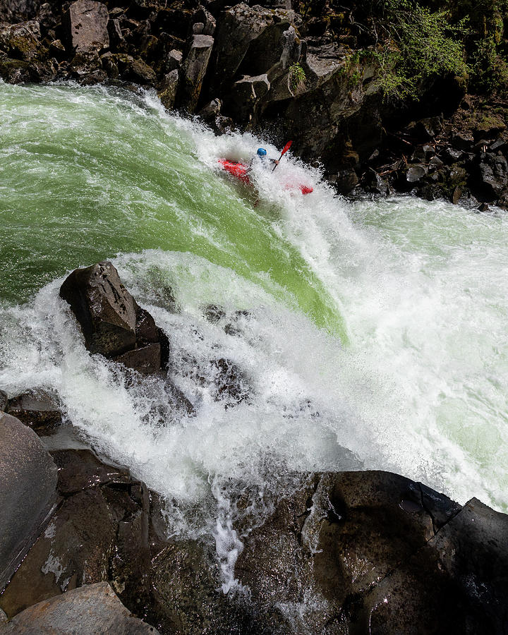 A Whitewater Kayaker Paddles Over A Waterfall On The Callaghan Creek I ...