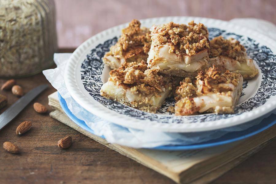 A Wholemeal Apple Tray Bake Cake With Almond And Oat Crumbles Photograph by Malgorzata Laniak