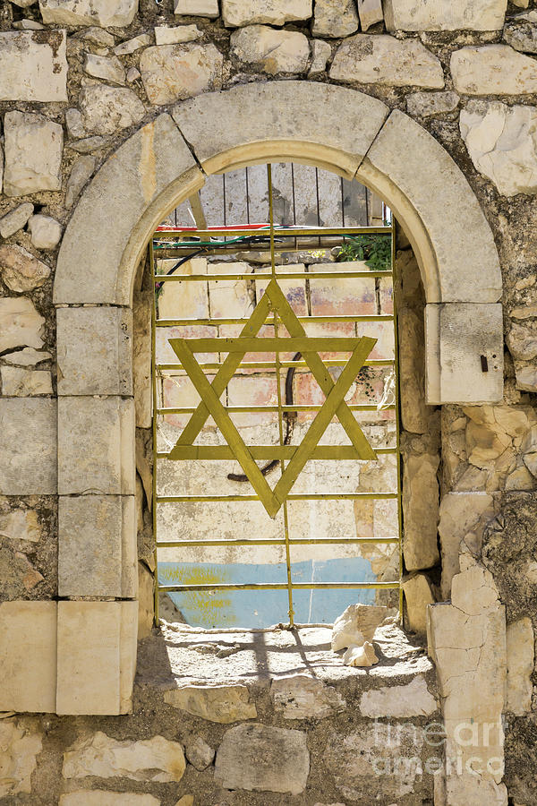 A window with the Star of David at King Davids Tomb on Mount Zi Photograph by William Kuta