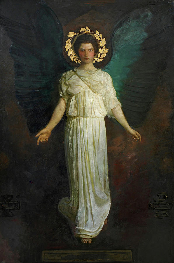 Abbott Handerson Thayer Painting - A Winged Figure, Angel, 1911 by Abbott Handerson Thayer