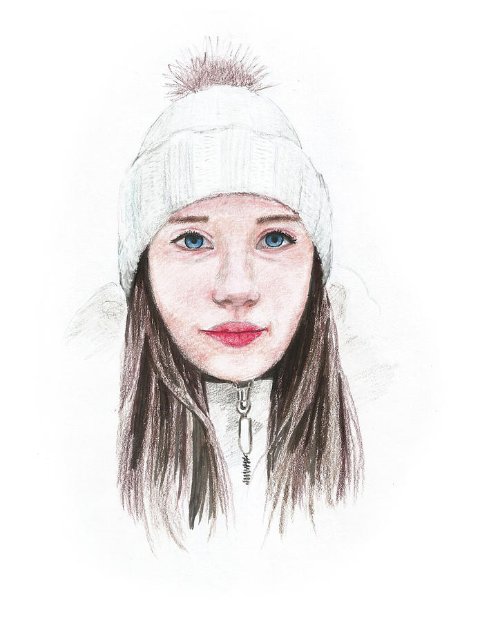 A Winter Girl Drawing by Masha Batkova