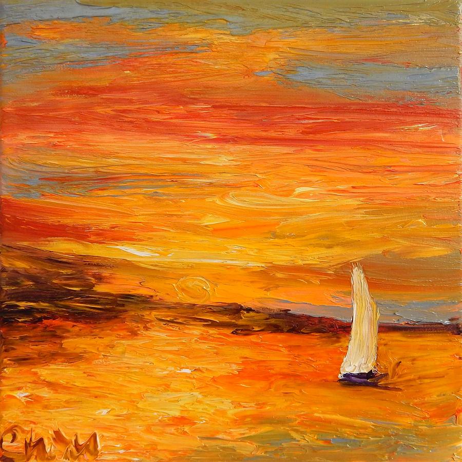 A winter sunset Painting by Chiara Magni