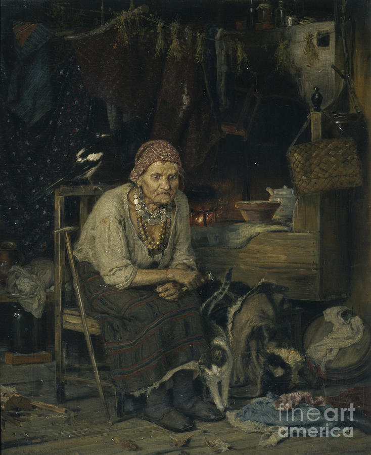 A Witch, 1879. Artist Savitsky Drawing by Heritage Images