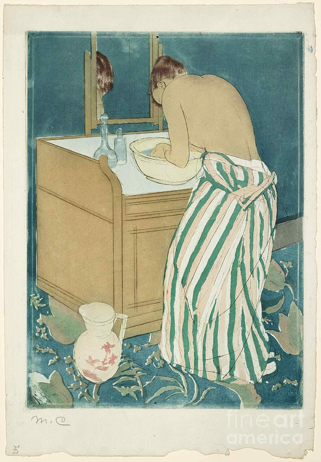 A Woman Bathing Drawing by Heritage Images