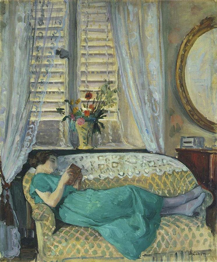 A Woman Reading Painting