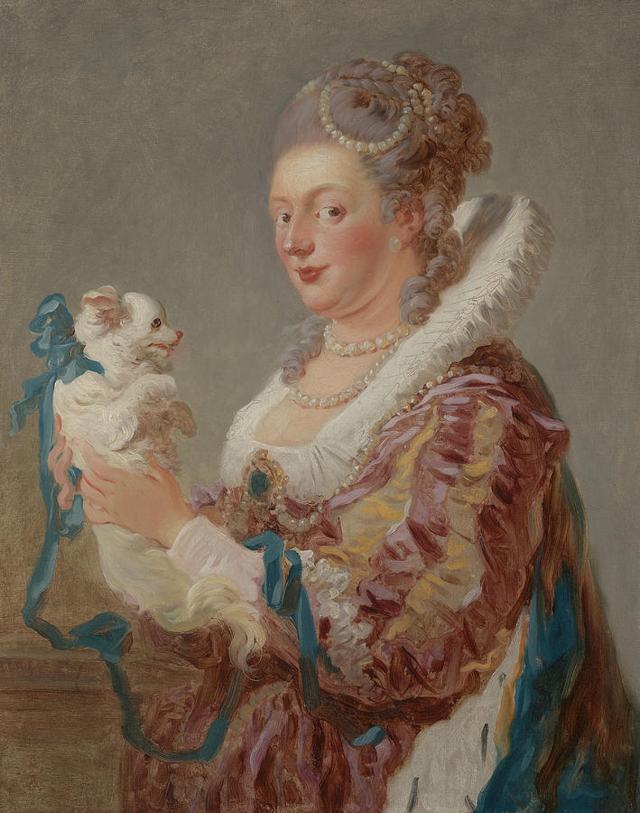 A Woman with a Dog, circa 1769 Painting by Jean-Honore Fragonard