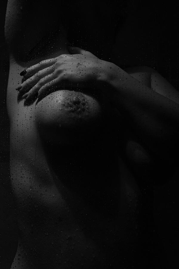 A Woman\s Hand On Her Bare Chest. Photograph by Alesia Mikhailova