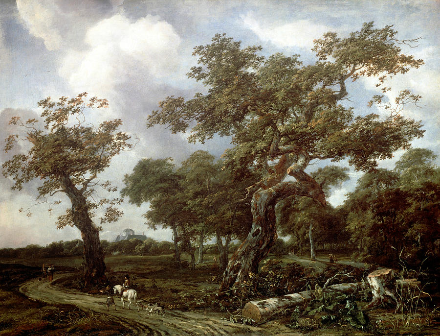 A Wood near The Hague, with a view of the Huis ten Bosch Painting by Jan van Kessel
