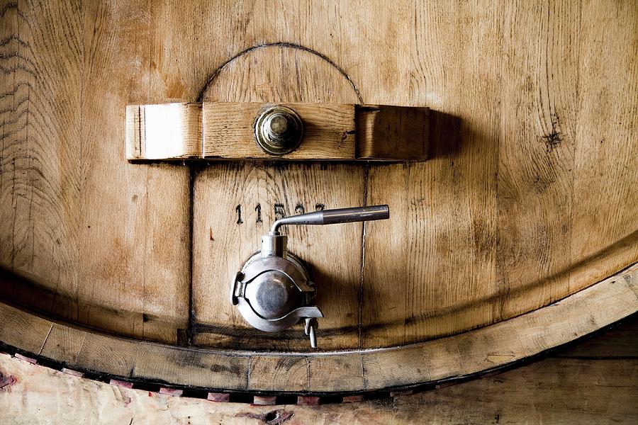 A Wooden Barrel With A Metal Tap Photograph by Imagerie