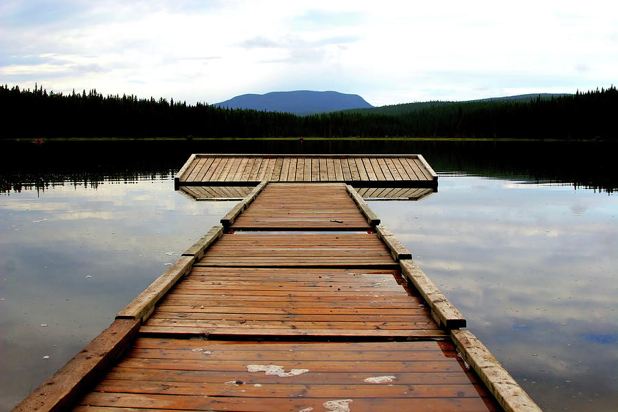 A Wooden Wharf On A Lake, Alberta Photograph by Wolv