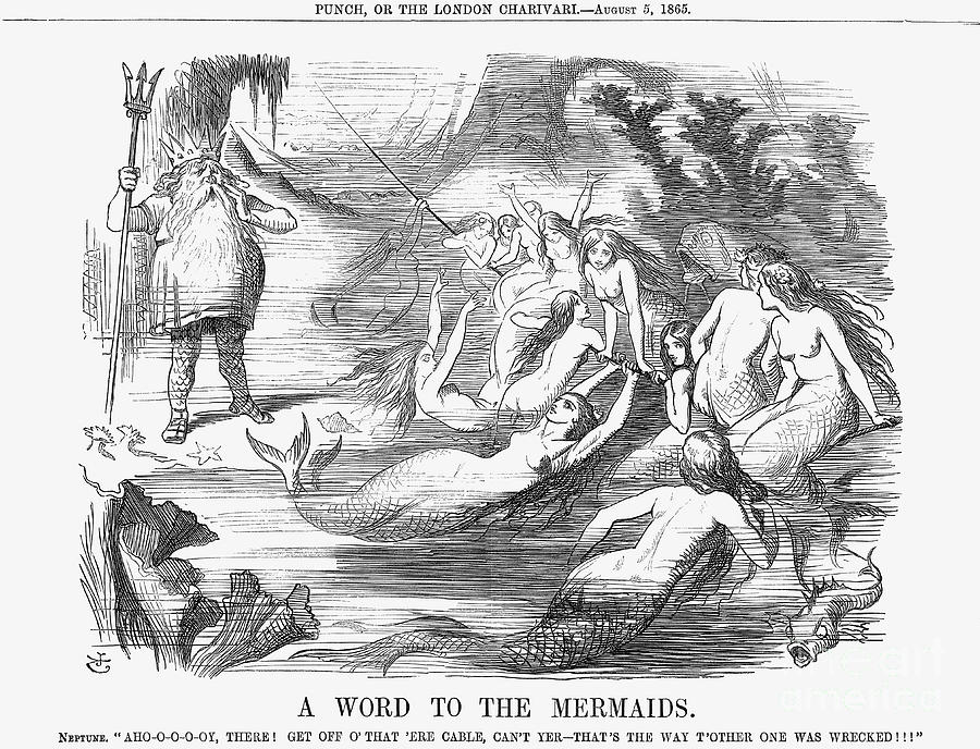 A Word To The Mermaids, 1865. Artist Drawing by Print Collector